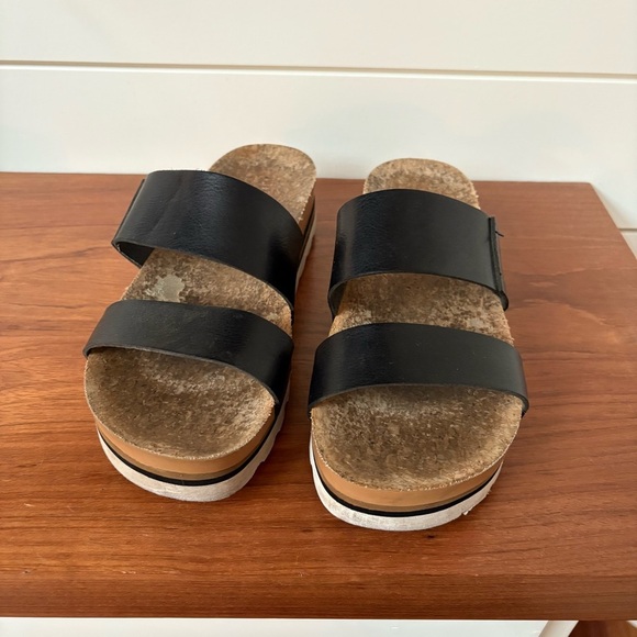 REEF Women's Cushion Vista Hi Platform Sandals Black  Vegan Leather Size 8 Comfy - Picture 3 of 6